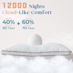 MUXHOMO Bed Pillows Queen Size Set of 2, Hotel Collection Sleeping Pillows 2 Pack for Side and Back Sleepers, Down Alternative Plump Filling, 20 x 30 Inches