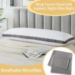 WhatsBedding Memory Foam Body Pillow with Removable Pillowcase-Fluffy Body Pillows for Adults -Large Long Bed Pillows for Sleeping - 20x54 inch, White