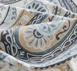 SUSYBAO Blue Paisley Duvet Cover King 100% Cotton Vintage Floral Duvet Cover 3 Pcs Set 1 Boho Brown Flower Duvet Cover with Zipper Ties 2 Pillowcases Luxury Retro Bohemian Bedding Set Soft Comfy