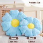 Kcvvcr Blue Flower Decorative Pillow, 14.9" Daisy Pillow for Bed, Dorm Decor & Floor Seating Cushion