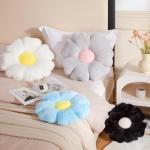 Kcvvcr Blue Flower Decorative Pillow, 14.9" Daisy Pillow for Bed, Dorm Decor & Floor Seating Cushion
