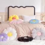 Kcvvcr Blue Flower Decorative Pillow, 14.9" Daisy Pillow for Bed, Dorm Decor & Floor Seating Cushion