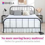 RIMELA White Bed Skirts with Split Corners Queen Size 15 Inch Drop,Elastic Bed Skirting Wrap Around, Easy to Install Dust Ruffles,Soft Fabric Machine Washable