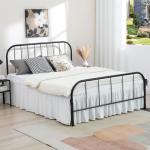 RIMELA White Bed Skirts with Split Corners Queen Size 15 Inch Drop,Elastic Bed Skirting Wrap Around, Easy to Install Dust Ruffles,Soft Fabric Machine Washable