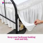 RIMELA White Bed Skirts with Split Corners Queen Size 15 Inch Drop,Elastic Bed Skirting Wrap Around, Easy to Install Dust Ruffles,Soft Fabric Machine Washable
