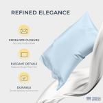 THREAD SPREAD 100% Egyptian Cotton Sheets Queen Size - 1500 Thread Count 4 PC Queen Sheet Set Egyptian Cotton, Sateen Luxury Sheets Queen Size, High Thread Count Sheets, 17" Deep Pocket - Light Blue