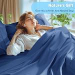 SONORO KATE 100% Egyptian Cotton Sheets Set - 1000 High Thread Count, Luxury 5-Star Hotel Sateen Bed Sheets, Soft, Breathable Long Staple Sheets, Fit up to 16" - 4 PC (Navy Blue,King)