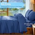 SONORO KATE 100% Egyptian Cotton Sheets Set - 1000 High Thread Count, Luxury 5-Star Hotel Sateen Bed Sheets, Soft, Breathable Long Staple Sheets, Fit up to 16" - 4 PC (Navy Blue,King)