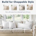 MIULEE 26x26 Euro Pillow Inserts,Set of 2 Down Feather Throw Pillows for Couch Sofa Bed, Decorative Fluffy Throw Pillow Inserts Cotton Fabric,White
