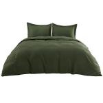Bedsure Silky Cooling Duvet Cover Queen Size - Lightweight 100% Rayon Derived from Bamboo Comforter Cover Set for Hot Sleepers, Breathable & Moisture-Wicking Bedding Set, Olive Green