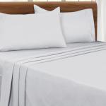 MALLONI HOME Queen Sheet Set - Double Brushed Microfiber Bedding Set Queen, 4 Piece Deep Pocket Queen Sheet - Ultra Soft, Easy-Fit, Wrinkle Free, Quick Dry, Easy Care Queen Sheets - Light Grey