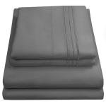 King Size Sheets - Breathable Luxury Bed Sheets with Full Elastic & Secure Corner Straps Built In - 1800 Supreme Collection Extra Soft Deep Pocket Bedding Set, Sheet Set, King, Gray