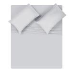 MALLONI HOME Queen Sheet Set - Double Brushed Microfiber Bedding Set Queen, 4 Piece Deep Pocket Queen Sheet - Ultra Soft, Easy-Fit, Wrinkle Free, Quick Dry, Easy Care Queen Sheets - Light Grey