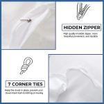 1000 Thread Count 100% Egyptian Cotton Duvet Cover Queen Size Cotton White Long Staple Quilt Full Size Silky Soft, Breathable with Zipper -3 Piece All Season Duvet Cover Set for Comforter
