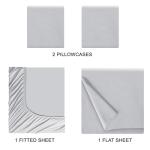 MALLONI HOME Queen Sheet Set - Double Brushed Microfiber Bedding Set Queen, 4 Piece Deep Pocket Queen Sheet - Ultra Soft, Easy-Fit, Wrinkle Free, Quick Dry, Easy Care Queen Sheets - Light Grey