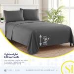 King Size Sheets - Breathable Luxury Bed Sheets with Full Elastic & Secure Corner Straps Built In - 1800 Supreme Collection Extra Soft Deep Pocket Bedding Set, Sheet Set, King, Gray