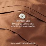 Double Stitch Cashmere Cotton Duvet Cover Set - Mongolian Cashmere and Pima Cotton Blend Bedding, Luxury Warm Duvet Cover King Size, with Button Closure, Mocha Brown, 106" x 90"