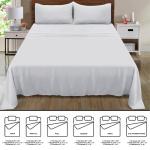 MALLONI HOME Queen Sheet Set - Double Brushed Microfiber Bedding Set Queen, 4 Piece Deep Pocket Queen Sheet - Ultra Soft, Easy-Fit, Wrinkle Free, Quick Dry, Easy Care Queen Sheets - Light Grey