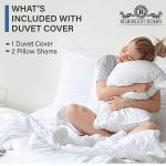 1000 Thread Count 100% Egyptian Cotton Duvet Cover Queen Size Cotton White Long Staple Quilt Full Size Silky Soft, Breathable with Zipper -3 Piece All Season Duvet Cover Set for Comforter