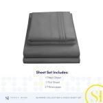 King Size Sheets - Breathable Luxury Bed Sheets with Full Elastic & Secure Corner Straps Built In - 1800 Supreme Collection Extra Soft Deep Pocket Bedding Set, Sheet Set, King, Gray