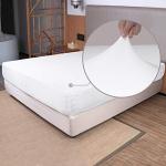 Stretch Twin Fitted Sheet Only - 4-Way Stretchy Jersey Knit RV Camper Bunk Bed Sheets, Snug Fit as Futon Mattress or Fitted Daybed Cover, Non Slipping, Soft & Comfortable - White, Twin