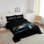 Feelyou Sports Car Comforter Stylish Black Race Car Comforter Set for Kids Boys Girls Extreme Sports Theme Bedding Set Cool Speed Luxury Decor Quilt Set with 1 Pillowcase 2Pcs Bedding Twin