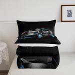 Feelyou Sports Car Comforter Stylish Black Race Car Comforter Set for Kids Boys Girls Extreme Sports Theme Bedding Set Cool Speed Luxury Decor Quilt Set with 1 Pillowcase 2Pcs Bedding Twin