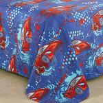 WPM WORLD PRODUCTS MART Kids Collection Bedding 4 Piece Racetrack Theme Full Size Sheet Set with Flat Fitted Sheets Pillow sham Race Car Design for Bedroom