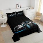 Feelyou Sports Car Comforter Stylish Black Race Car Comforter Set for Kids Boys Girls Extreme Sports Theme Bedding Set Cool Speed Luxury Decor Quilt Set with 1 Pillowcase 2Pcs Bedding Twin