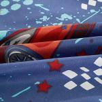 WPM WORLD PRODUCTS MART Kids Collection Bedding 4 Piece Racetrack Theme Full Size Sheet Set with Flat Fitted Sheets Pillow sham Race Car Design for Bedroom