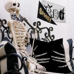 AACORS Halloween Throw Pillow Cover 18X18 Inch Skeleton Decorations Holiday Farmhouse Black Cushion Case for Sofa Couch Decor AA016-18