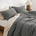Bedsure Luxury Waffle Duvet Cover King Size - Textured Duvet Cover Set, Soft, Breathable Bedding Set (104"x90") with 2 Pillow Shams for All Season, Dark Grey, Comforter Not Included