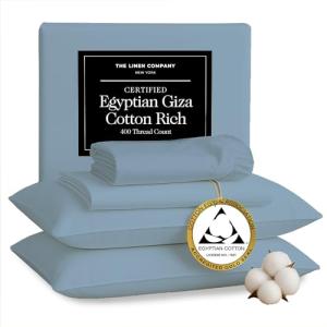 Certified Giza Egyptian Cotton Sheets Sets, California King Sheet Sets - Hotel Luxury, Skin Friendly, Breathable & Wrinkle Resistant, Oeko-TEX Certified Naturally Silky Sateen Sheets