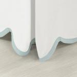 Lush Decor Coastal Chic Scallop Edge Linen Textured Bed Skirt Blue/White Single Queen - Soft Elegant Luxury Easy Fit Elastic Band Tailored Bedskirt
