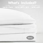 Madison Park Cotton Sheet Set, Soft & Breathable 500TC Egyptian Cotton Sheets, All Seaons Elastic Deep Pockect Sheet Set, Lightweighted 100% Egyptian Bed Sheets, King White 4 Piece