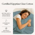 Certified Giza Egyptian Cotton Sheets Sets, California King Sheet Sets - Hotel Luxury, Skin Friendly, Breathable & Wrinkle Resistant, Oeko-TEX Certified Naturally Silky Sateen Sheets