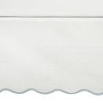 Lush Decor Coastal Chic Scallop Edge Linen Textured Bed Skirt Blue/White Single Queen - Soft Elegant Luxury Easy Fit Elastic Band Tailored Bedskirt