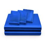 Entisn 5Pcs Silky Satin Sheets Set, Full Size Satin Bed Sheets Set, Royal Blue Luxury Bedding Sets, Breathable & Ultra Soft Sheets Set Includes 1 Fitted Sheet, 1 Flat Sheet, 3 Pillowcases