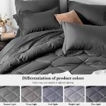Newspin Twin Comforter Set Dark Grey - Bed in a Bag Twin Size 6 Pieces, All Season Bed Set, Fluffy Comforter Set with Sheets, Sheet Set Quilt Blanket, Pillowcases & Shams & Bed Skirt