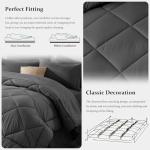 Newspin Twin Comforter Set Dark Grey - Bed in a Bag Twin Size 6 Pieces, All Season Bed Set, Fluffy Comforter Set with Sheets, Sheet Set Quilt Blanket, Pillowcases & Shams & Bed Skirt