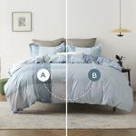 Bedsure Duvet Cover Queen Size - Gingham Reversible Buffalo Plaid Duvet Cover Set with Zipper Closure, 3 Pieces Blue Bedding Set with 8 Corner Ties and 2 Pillow Shams 20"x26"