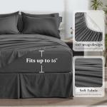 Newspin Twin Comforter Set Dark Grey - Bed in a Bag Twin Size 6 Pieces, All Season Bed Set, Fluffy Comforter Set with Sheets, Sheet Set Quilt Blanket, Pillowcases & Shams & Bed Skirt