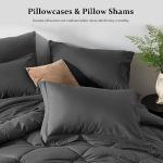 Newspin Twin Comforter Set Dark Grey - Bed in a Bag Twin Size 6 Pieces, All Season Bed Set, Fluffy Comforter Set with Sheets, Sheet Set Quilt Blanket, Pillowcases & Shams & Bed Skirt