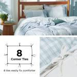 Bedsure Duvet Cover Queen Size - Gingham Reversible Buffalo Plaid Duvet Cover Set with Zipper Closure, 3 Pieces Blue Bedding Set with 8 Corner Ties and 2 Pillow Shams 20"x26"