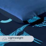 Wake In Cloud - Dinosaur Toddler Bedding Set for Boys, Jurassic Dino World Sketch, 4 Pieces Soft Crib Bed Set Including Comforter, Sheets and Pillowcase, Navy Blue