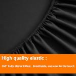 TAIMIT Queen Size Comforter Set - 7 Pieces, Bed in a Bag Bedding Sets with All Season Soft Quilted Warm Fluffy Reversible Comforter,Flat Sheet,Fitted Sheet,2 Pillow Shams,2 Pillowcases,Black