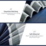 WONGS BEDDING Queen Comforter Set, 7 Pieces Blue Comforter Set Queen, Soft Striped Bed in a Bag Bedding Set with Comforter, Flat Sheet, Fitted Sheet, Pillow Shams, Pillowcase