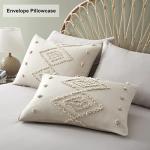 Oli Anderson Tufted Duvet Cover Queen Size, Soft and Lightweight Duvet Covers Set for All Seasons, 3 Pieces Boho Embroidery Shabby Chic Bedding Set (Beige, Queen, 90" x 90")