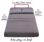 Elegant Comfort 1500 Thread Count Wrinkle & Fade Resistant Egyptian Quality 4-Piece Ultra Soft Luxurious Bed Set Includes Flat, Fitted Sheet and 2 Pillowcases, Full, Classic Silver