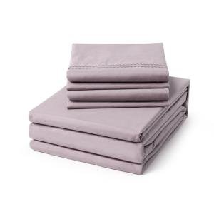 ClevaHome Queen Size Sheet Set - 6 Piece Soft Breathable Luxury Bed Sheet Set - Shrinkage & Fade Resistant Embroidered Bedding Sheet with Deep Pocket, 2 Extra Pillowcases (Queen, Purple Dove)